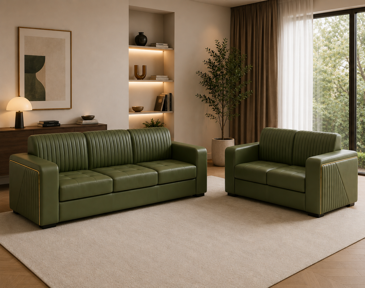 Velvet Haven 3+2 Seater Sofa Set